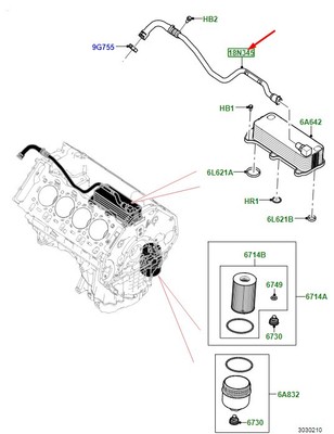 HOSE -OIL COOLER RANGE ROVER LR159297 - Image 2